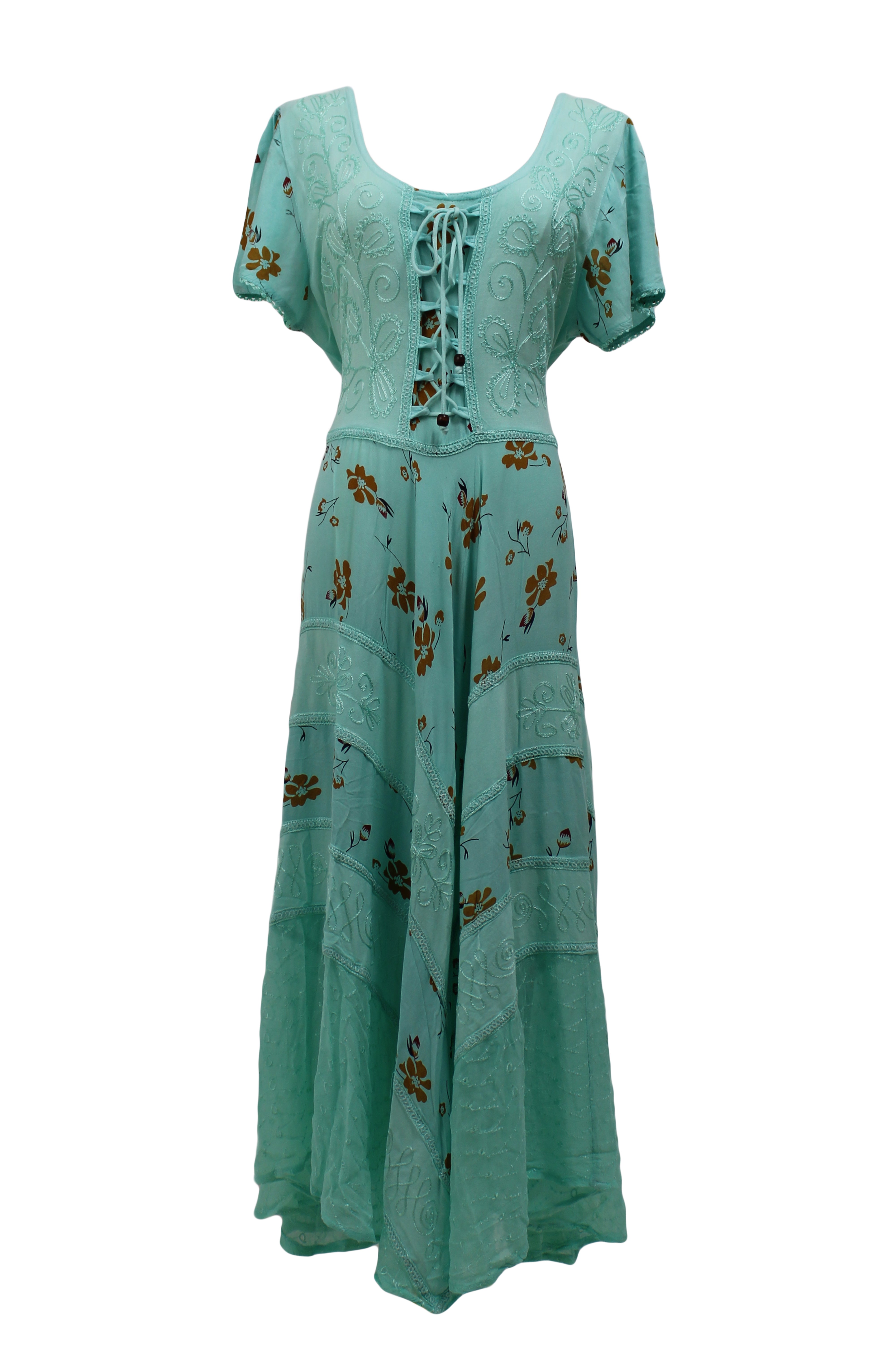 Floral Embroidered Bohemian Maxi Dress