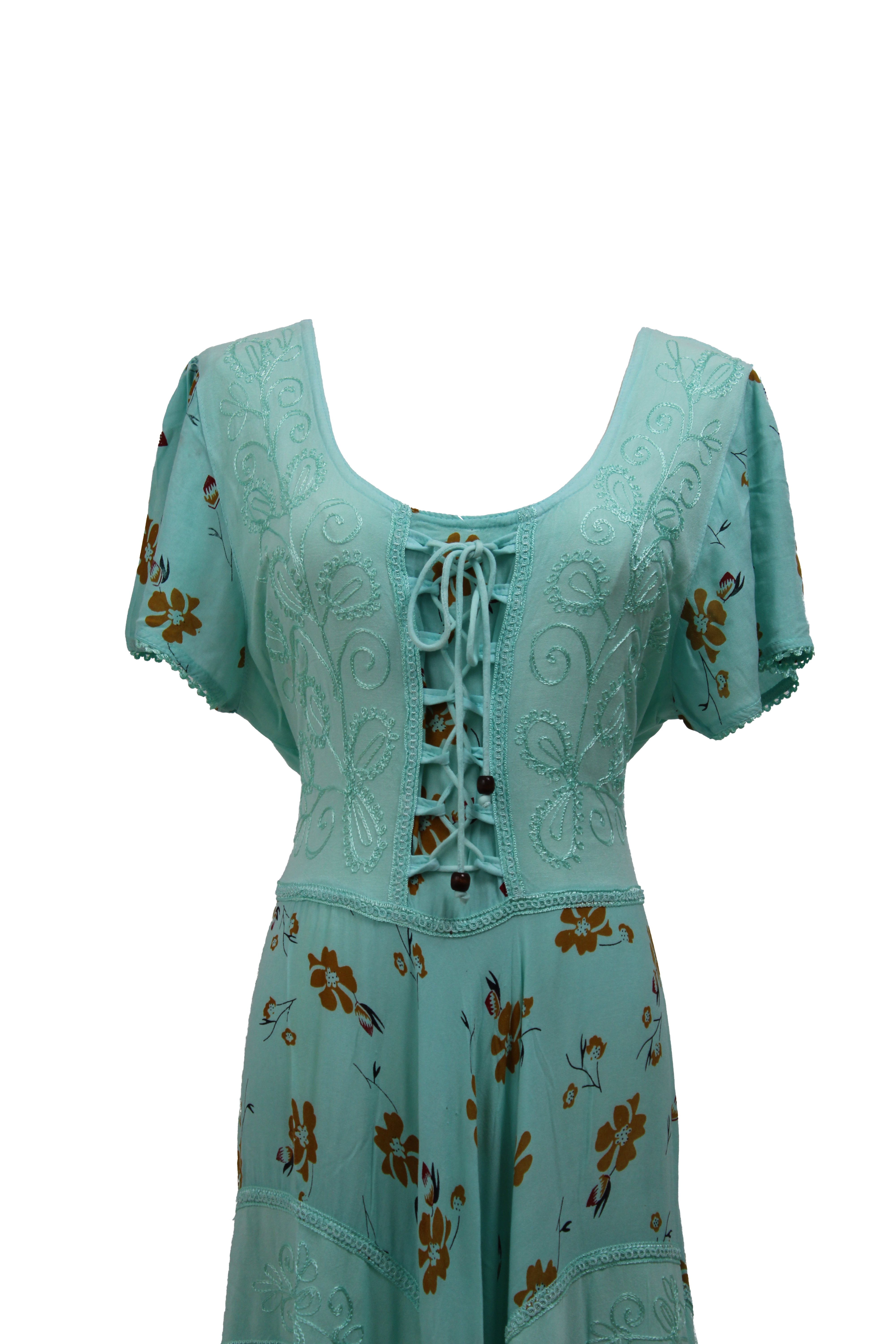 Floral Embroidered Bohemian Maxi Dress