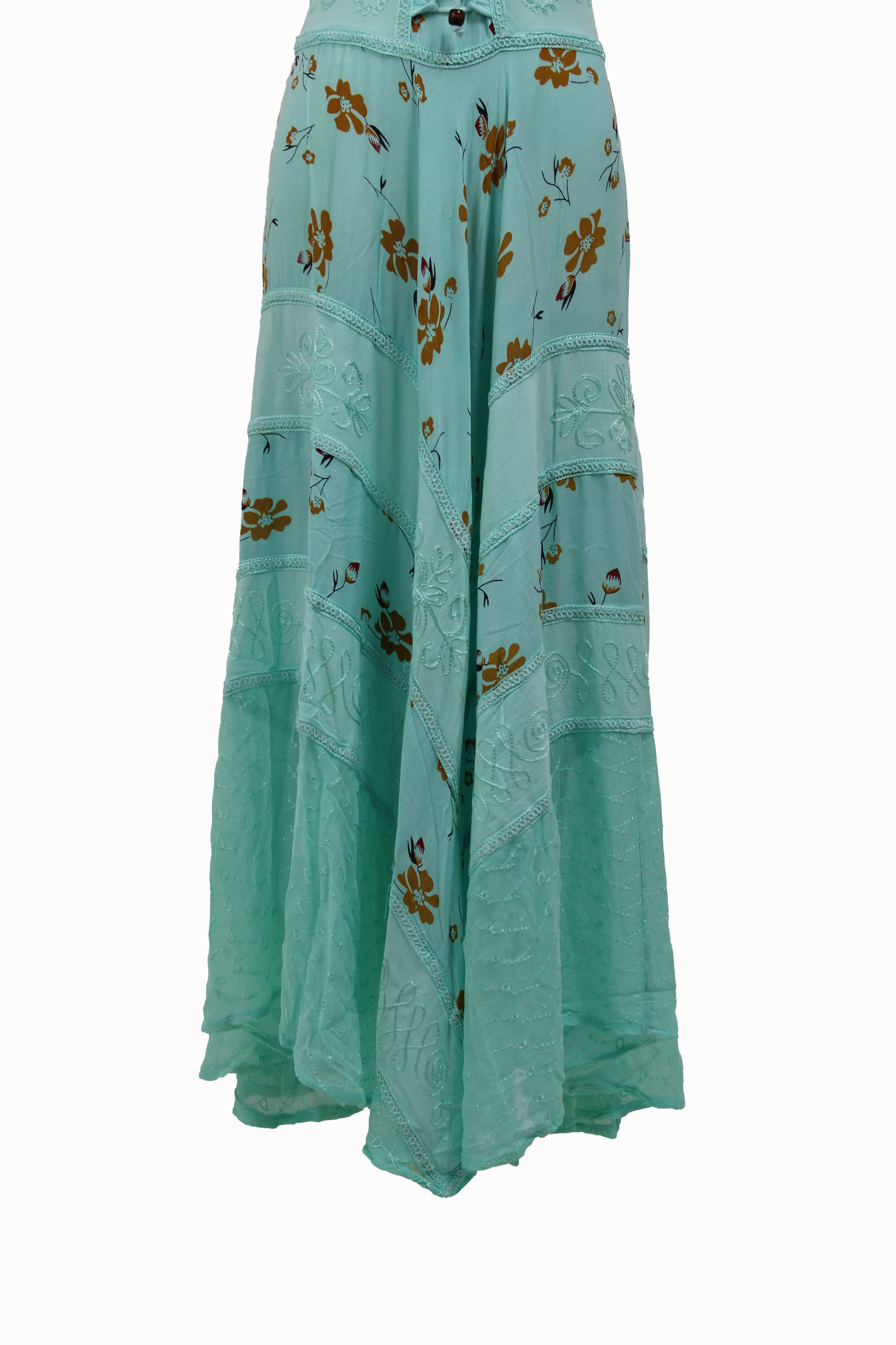 Floral Embroidered Bohemian Maxi Dress