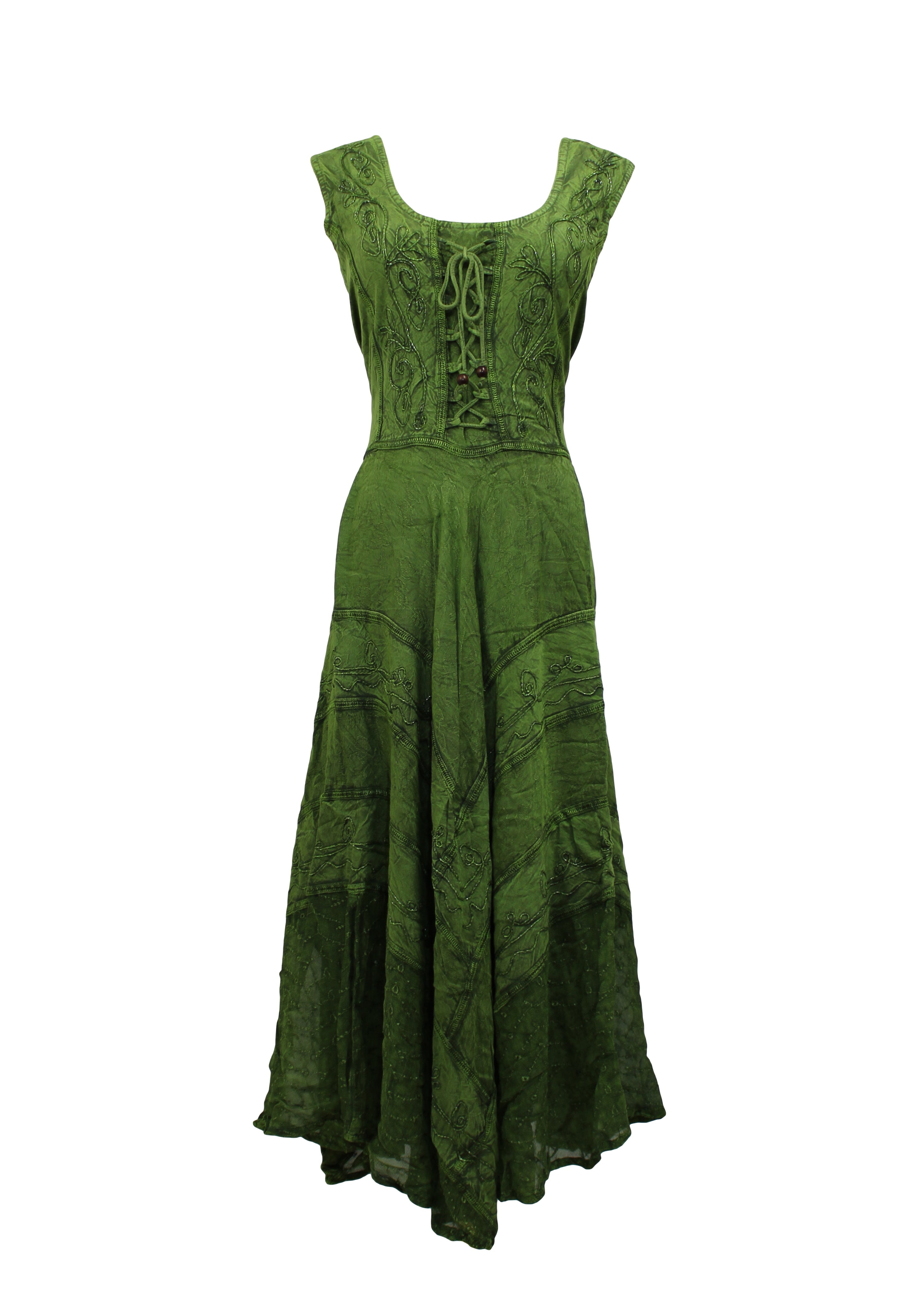 Bohemian Lace-Up Maxi Dress