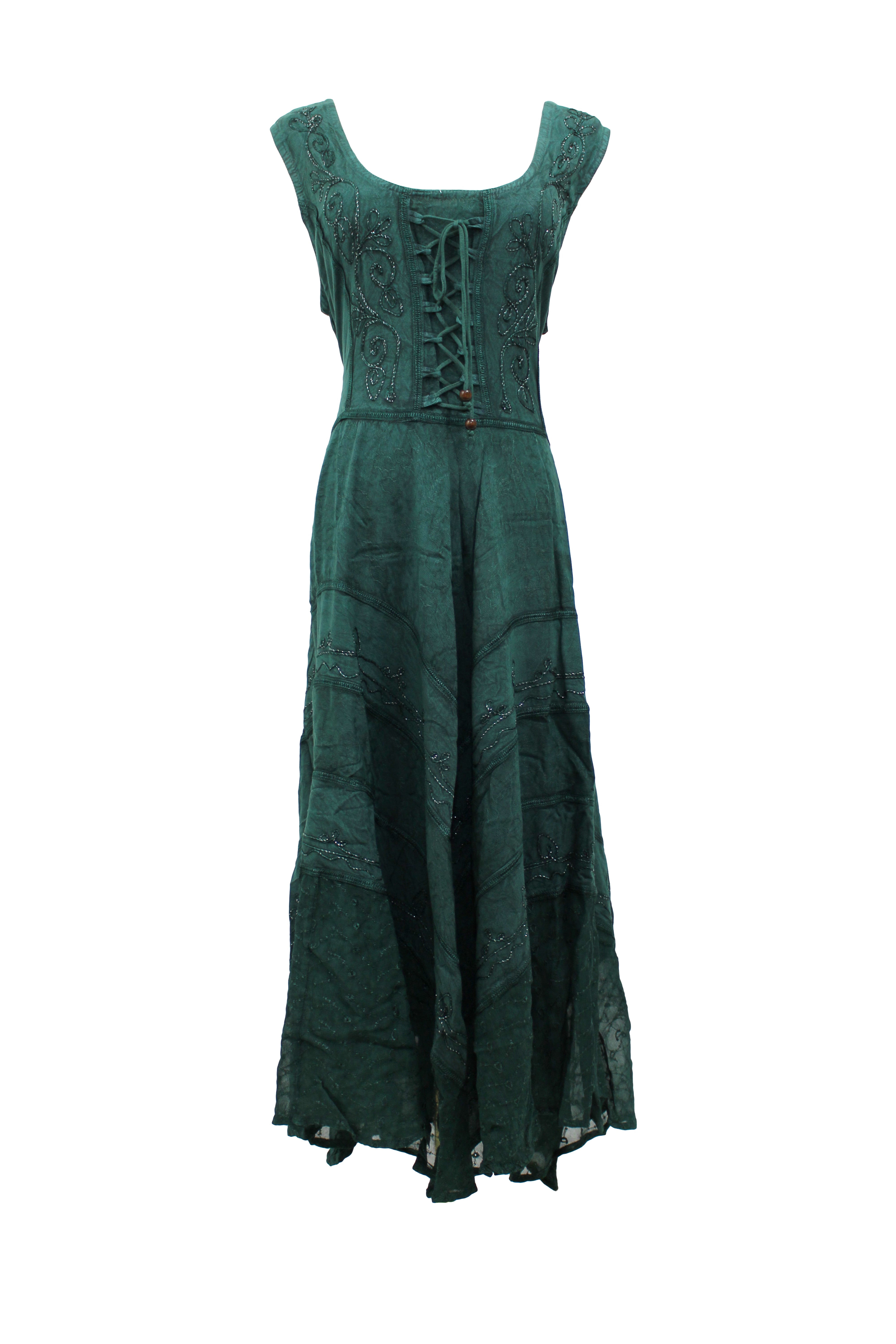 Bohemian Lace-Up Maxi Dress