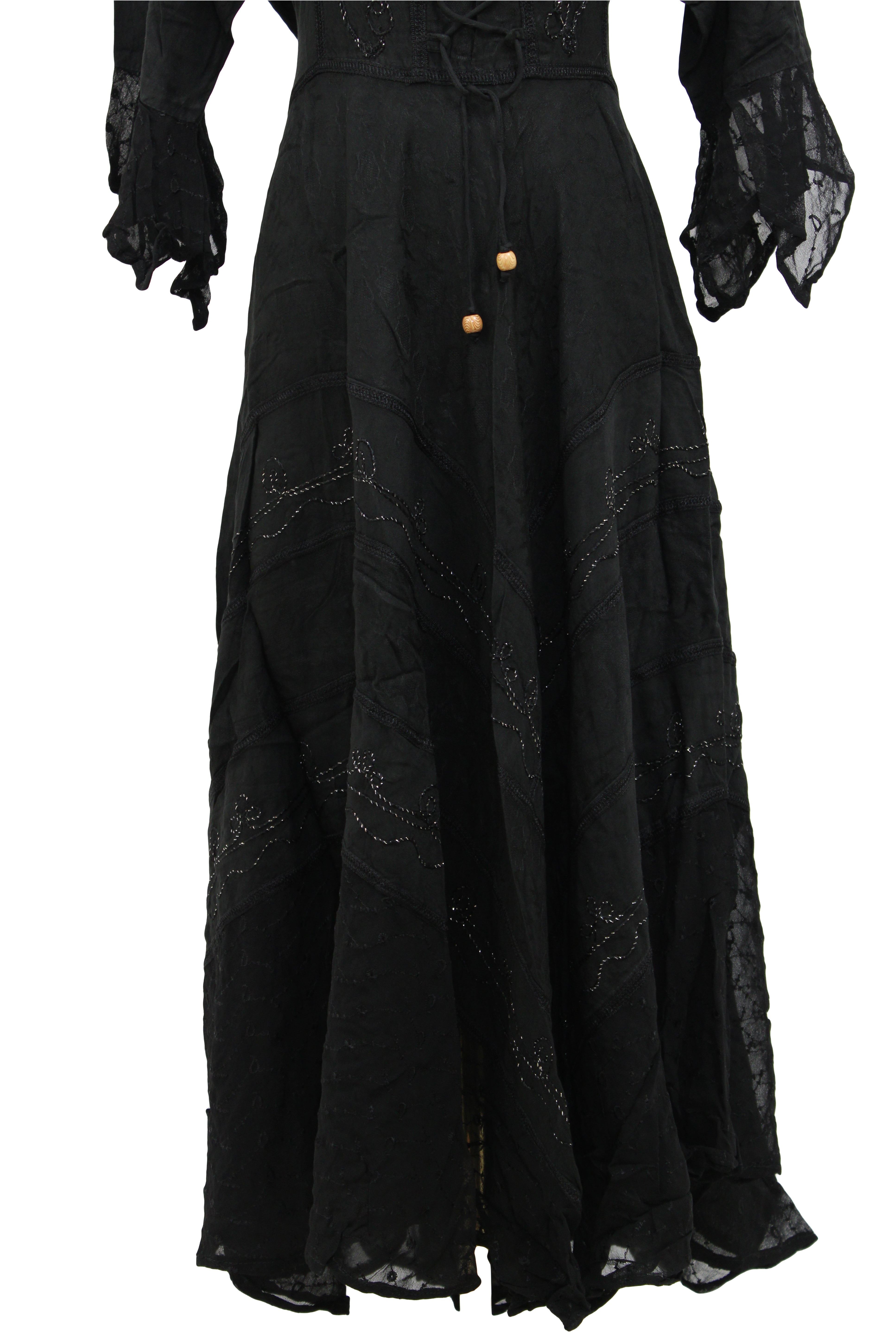 full selves Bohemian Lace-Up Maxi Dress