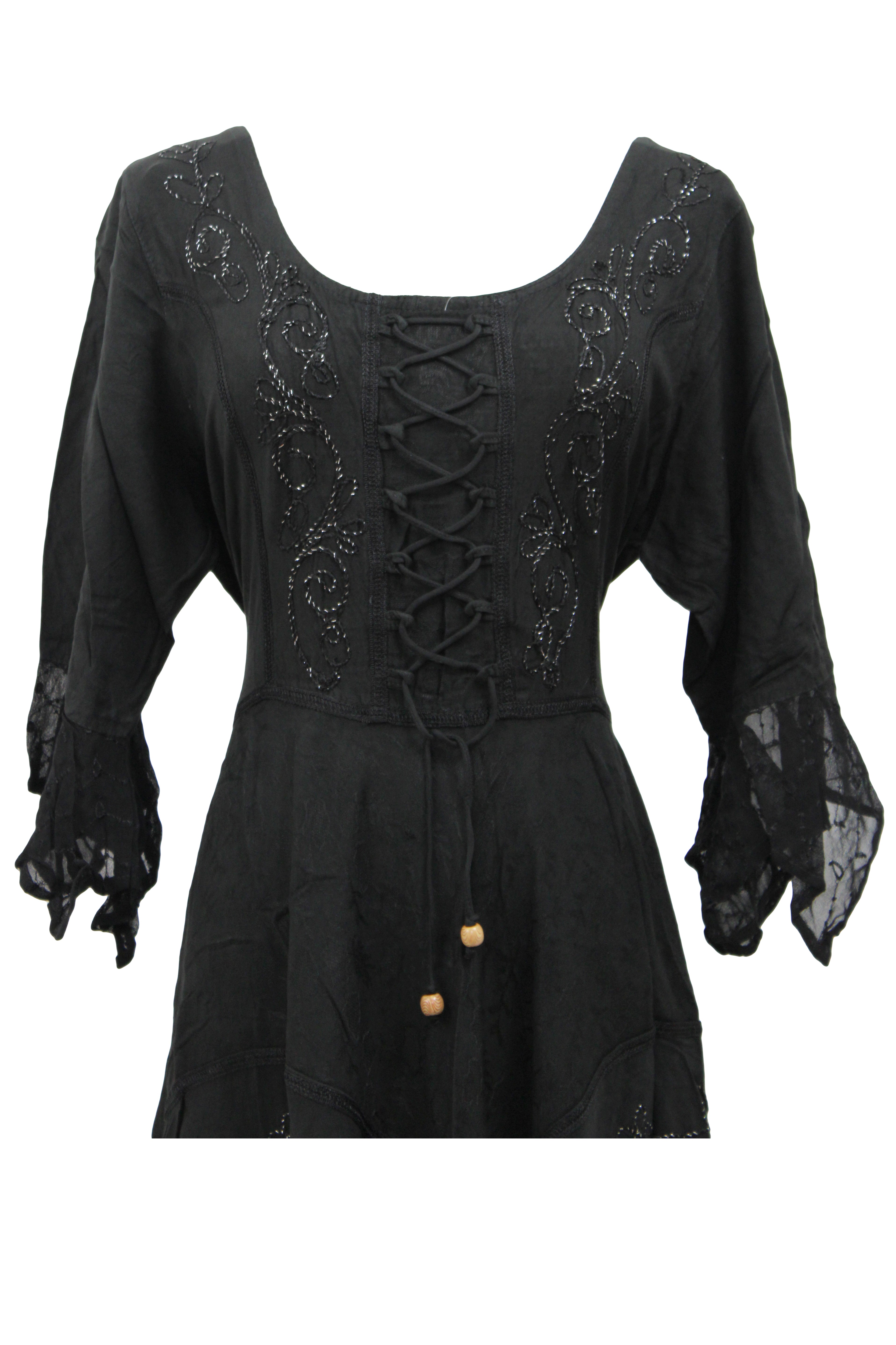 full selves Bohemian Lace-Up Maxi Dress