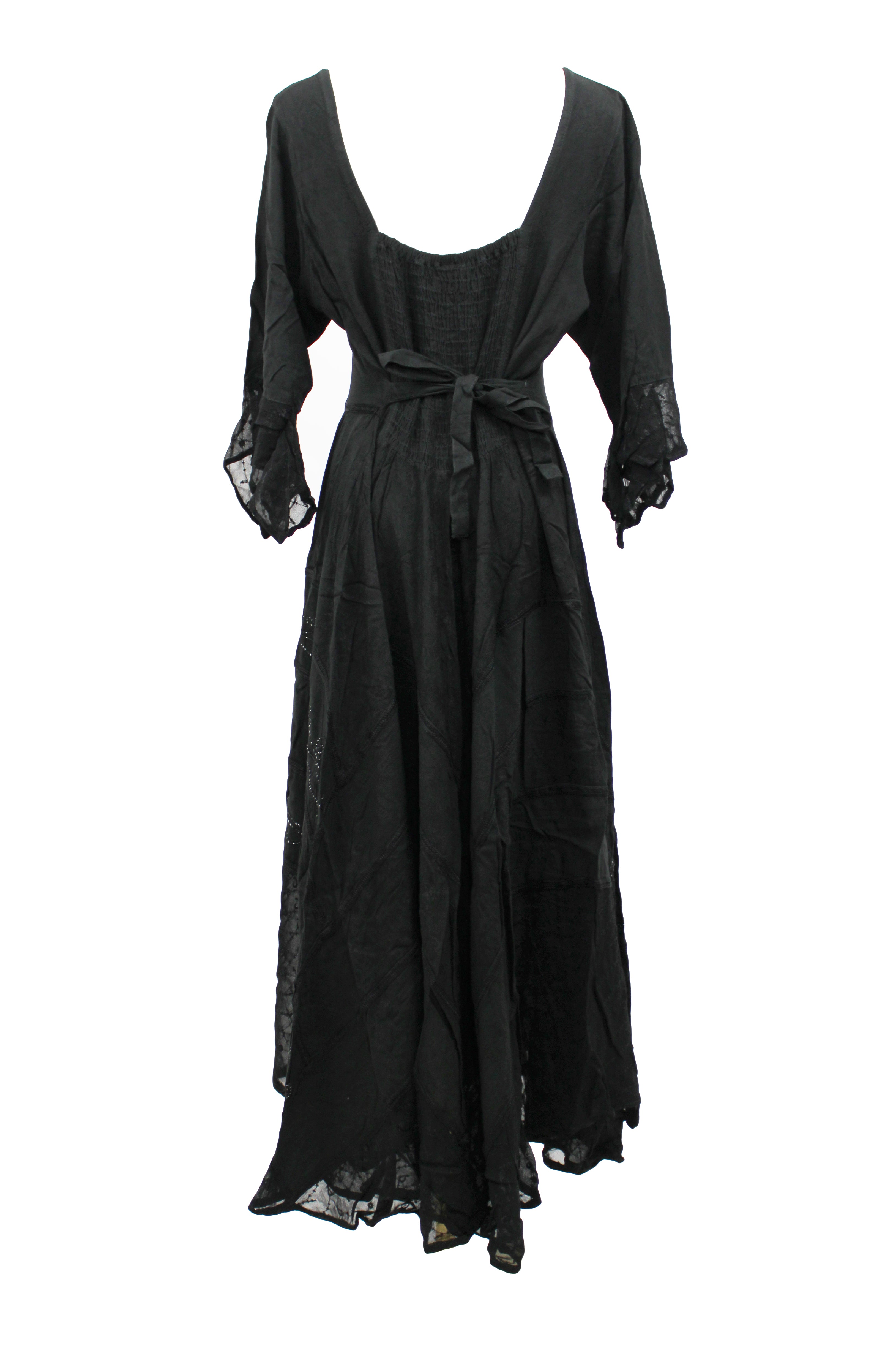 full selves Bohemian Lace-Up Maxi Dress