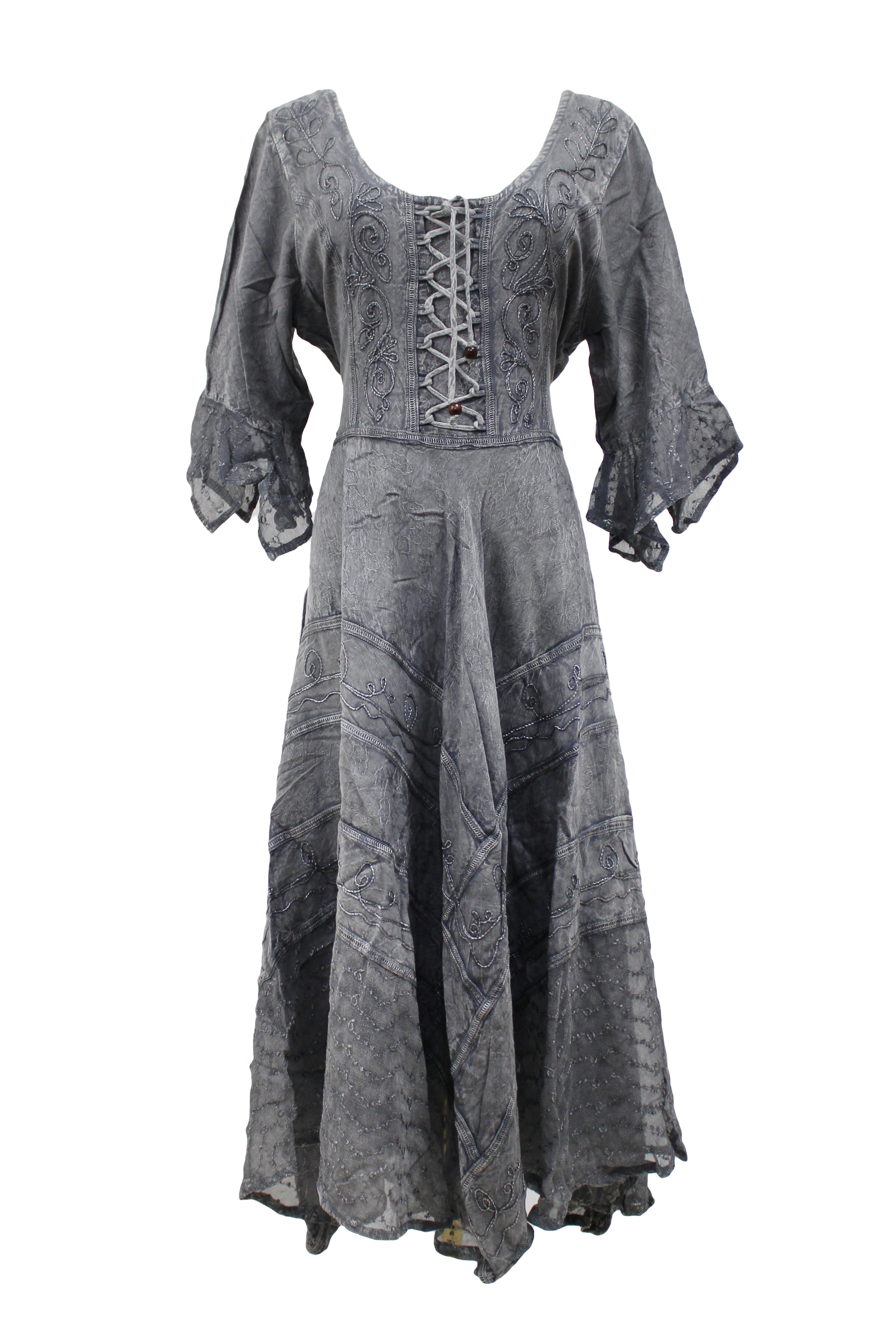 full selves Bohemian Lace-Up Maxi Dress