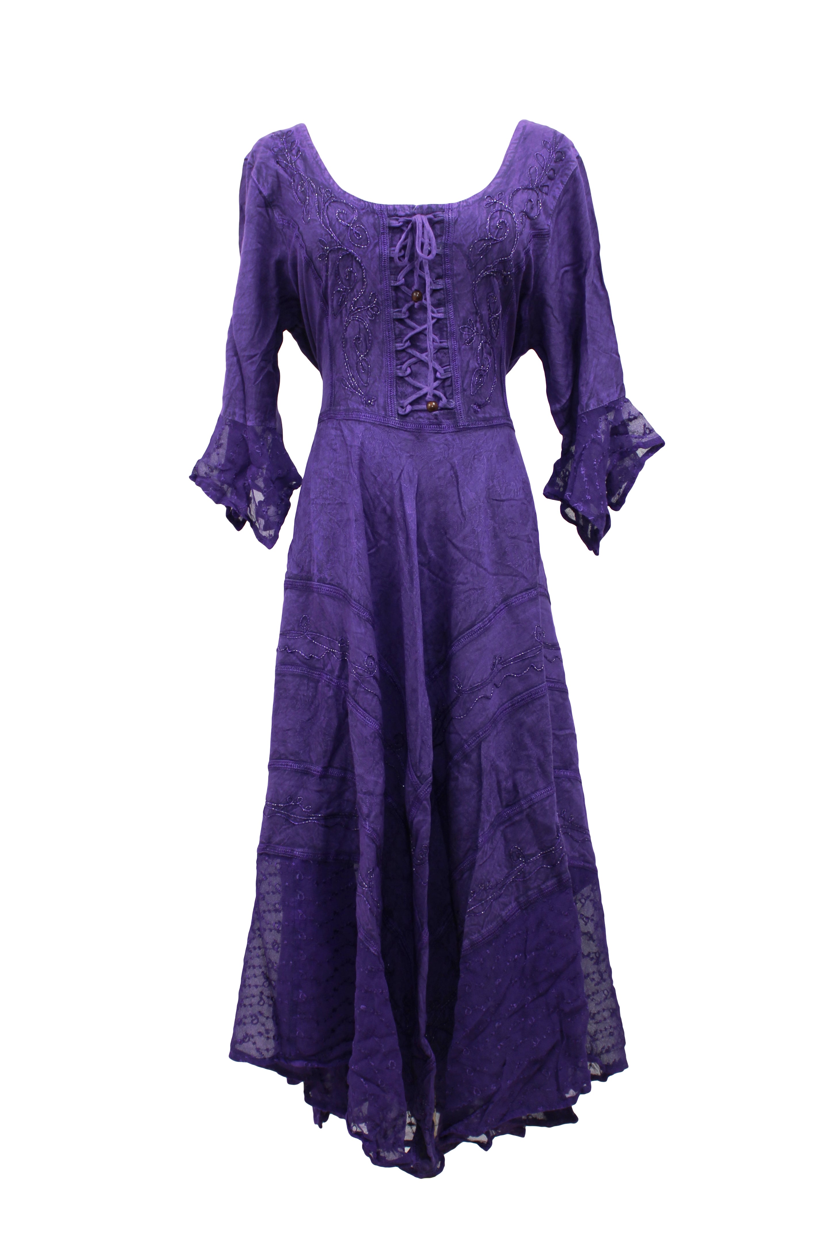 full selves Bohemian Lace-Up Maxi Dress