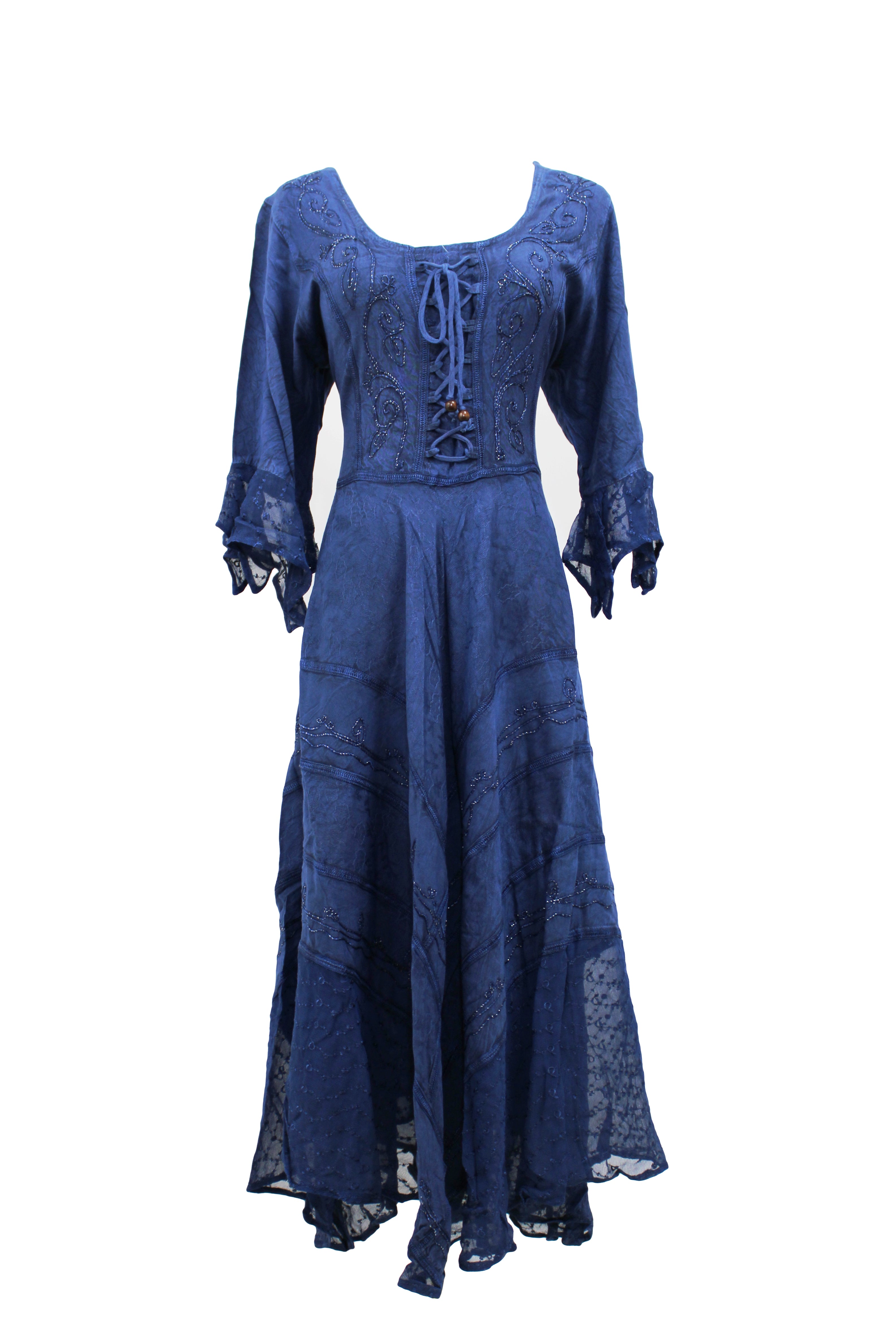 full selves Bohemian Lace-Up Maxi Dress