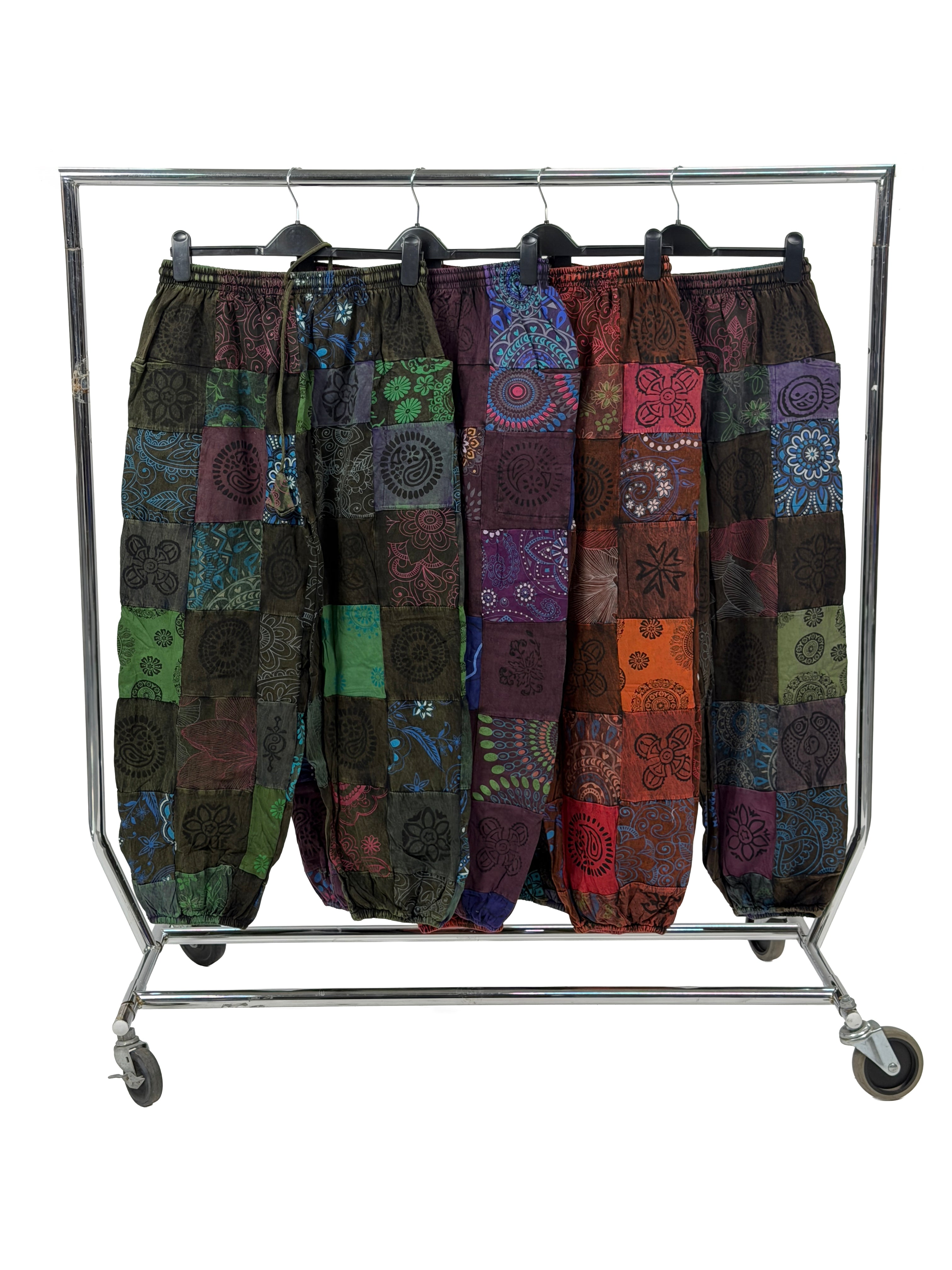 Colorful patchwork pants