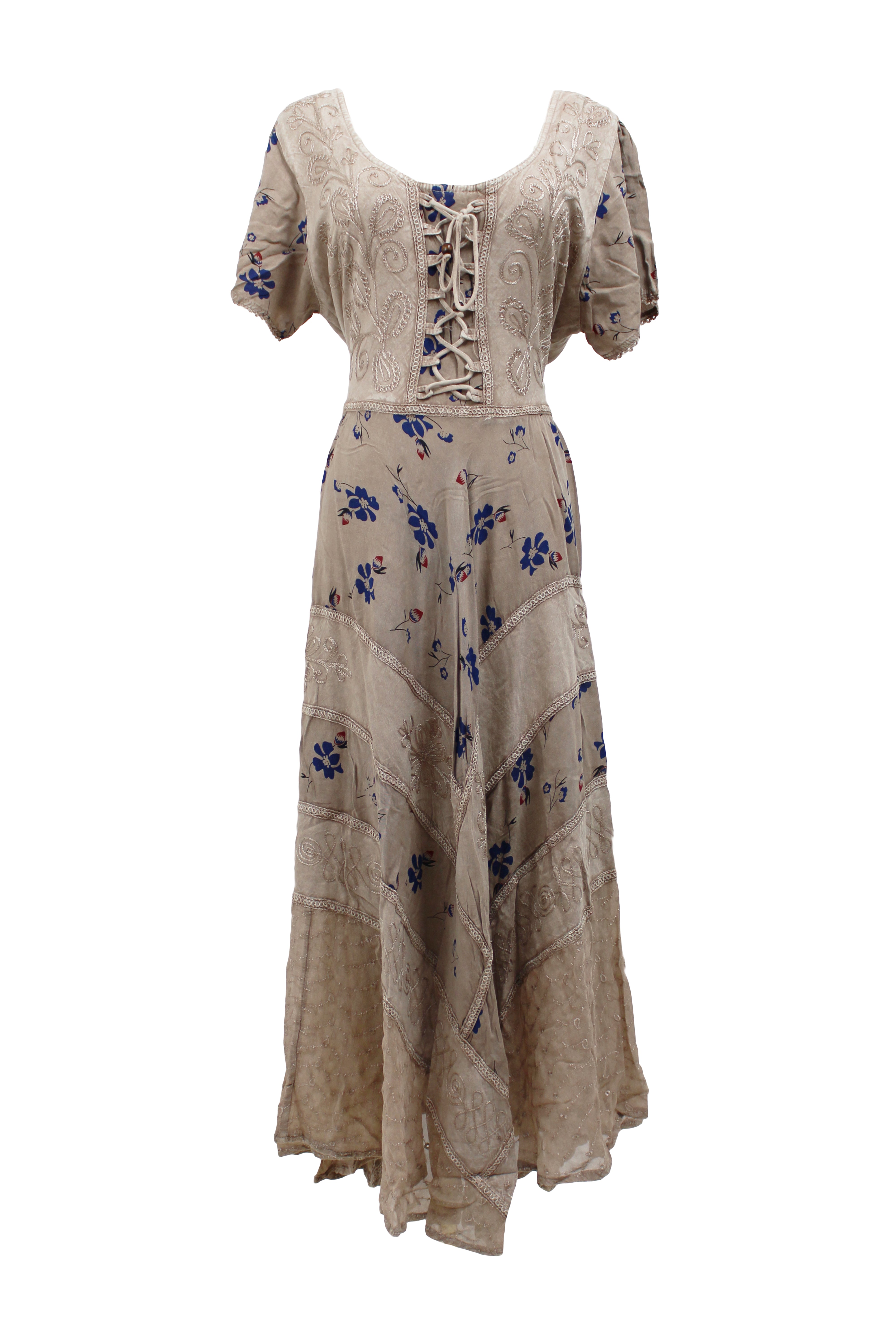 Floral Embroidered Bohemian Maxi Dress