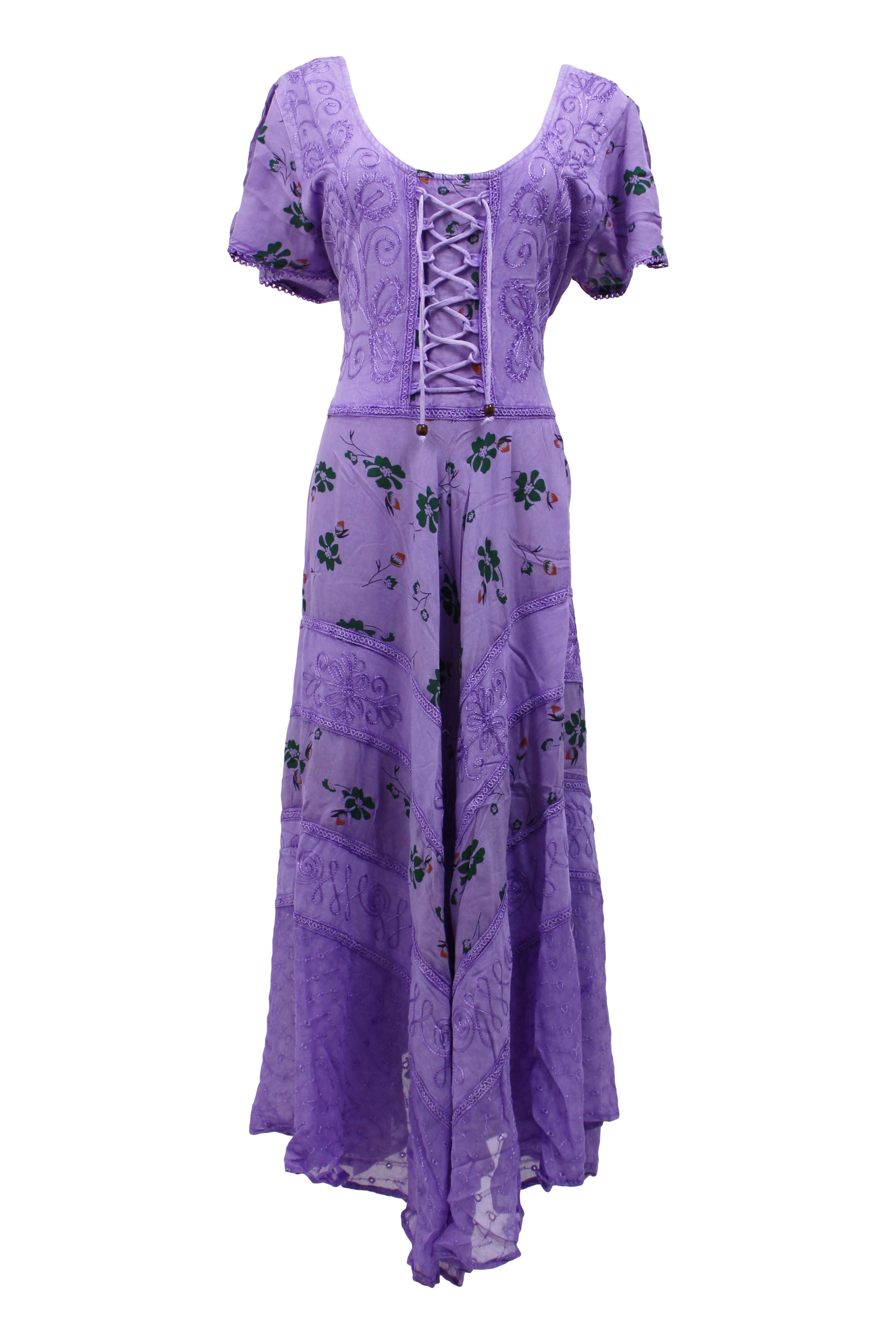 Floral Embroidered Bohemian Maxi Dress