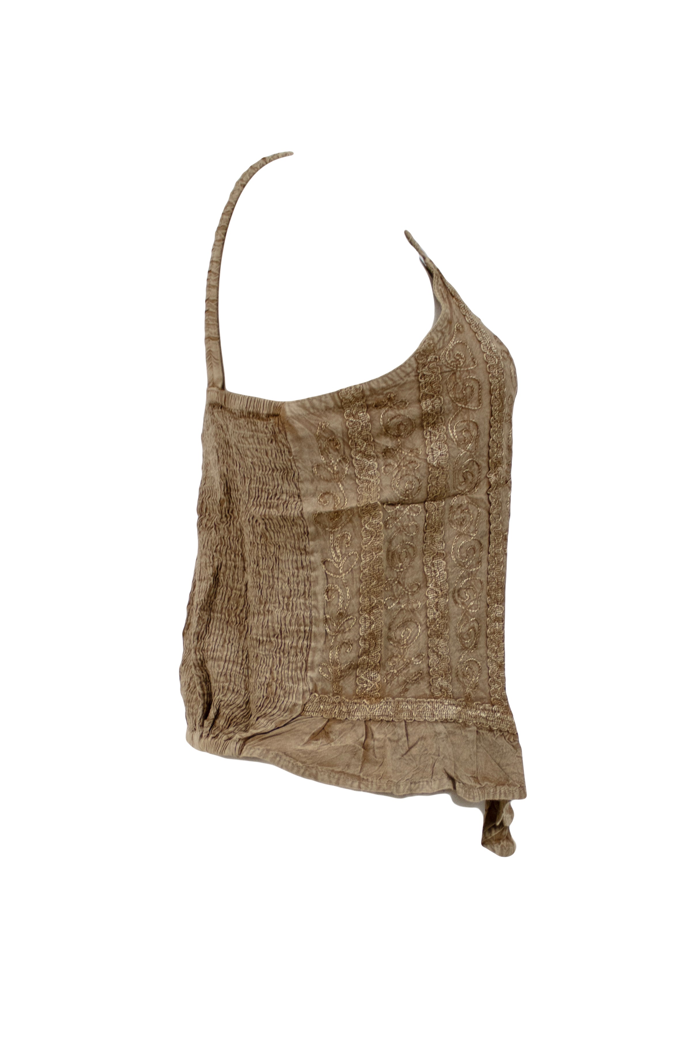 Vintage Embroidered Bohemian Button-Up Tank Top